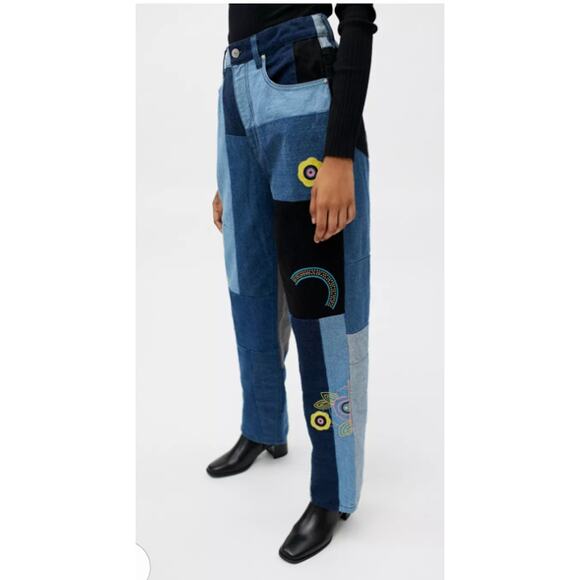 Urban Outfitters BDG High-Rise Baggy Patched Jeans Size 26 - Picture 4 of 8